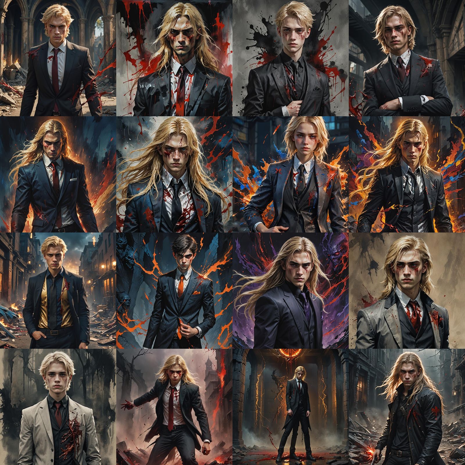 Teenage Man in Pain: Detailed Matte Painting