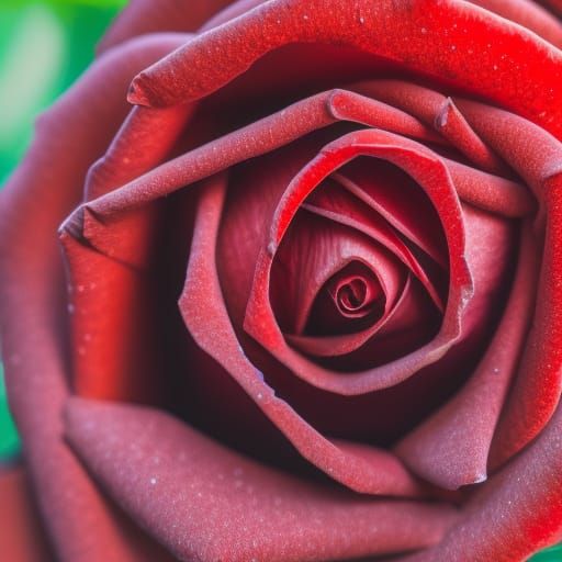 Macro Photograph of a Red Rose Interior