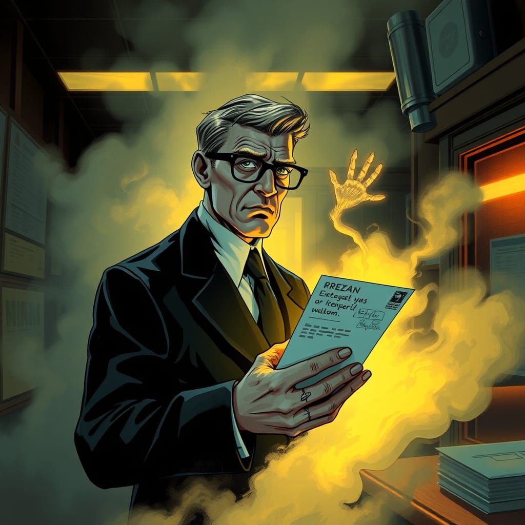 Eldritch Letter Unfolds in Haunting 1960s Horror Comic Style