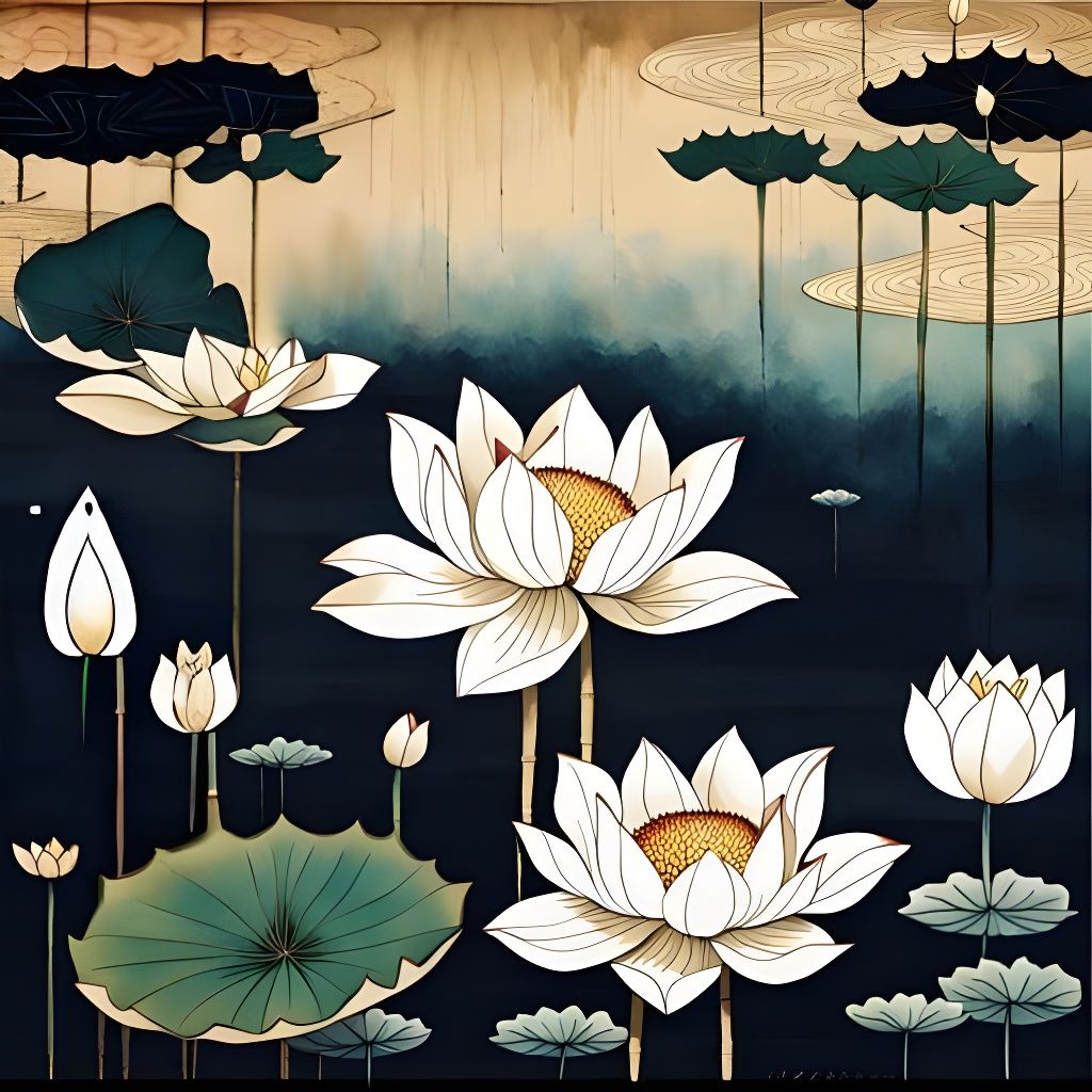 Serene Lotus Pond in Traditional Chinese Style