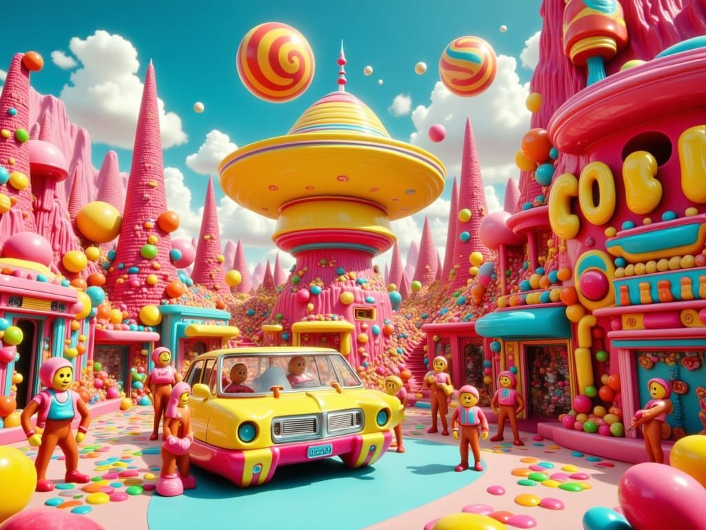 Candyopolis: Friz Freleng Style Cartoon Cityscape