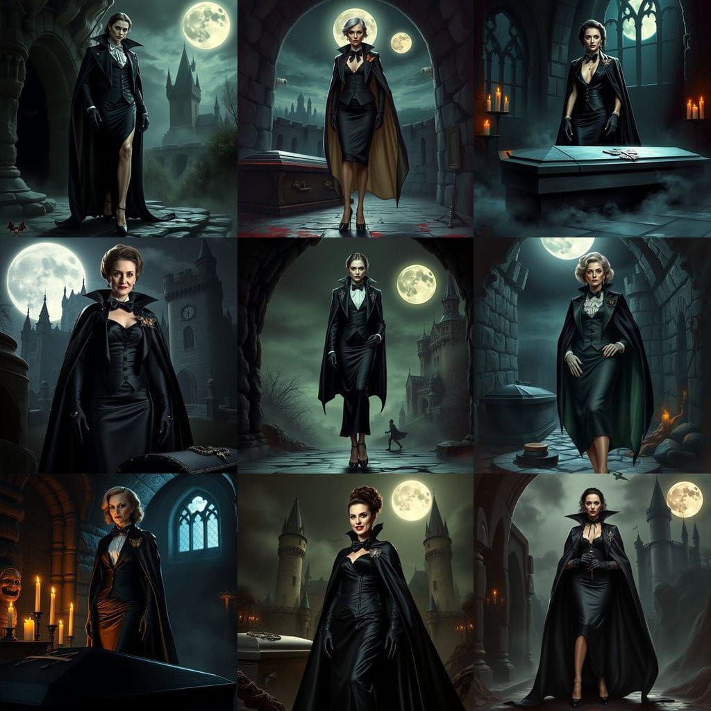 Elegant Vampire Countess in Gothic Splendor