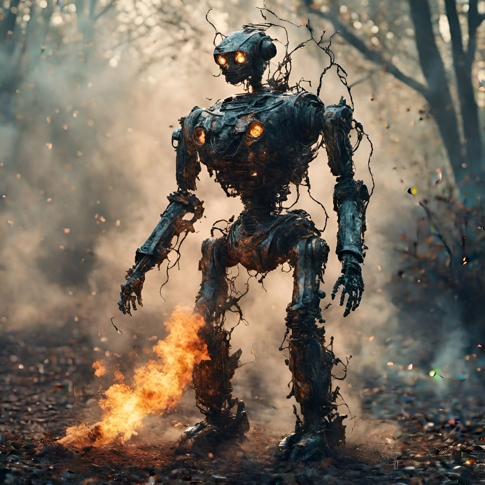 Flamethrower Robot: Humanoid Machine of Fire
