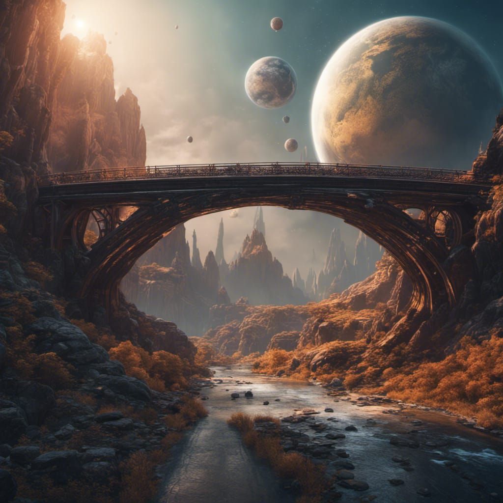 Road Bridge Over Earth: Fantastical Matte Painting