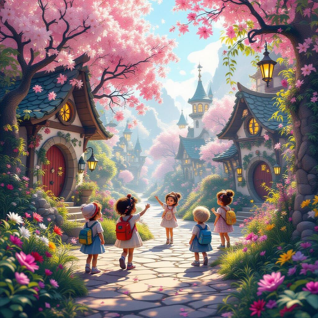 Magical Wonderland of Joyful Children Playing and Learning