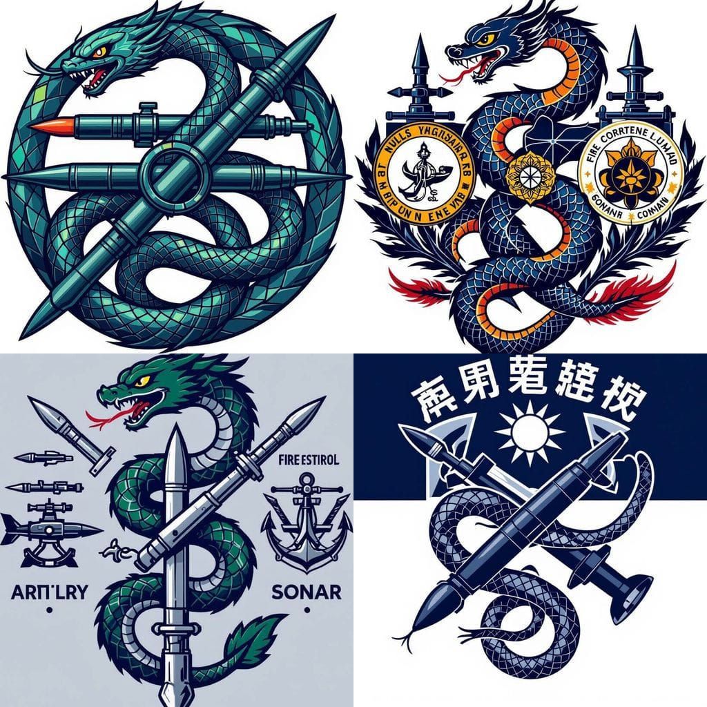 Taiwanese Navy Emblem with Snake Element