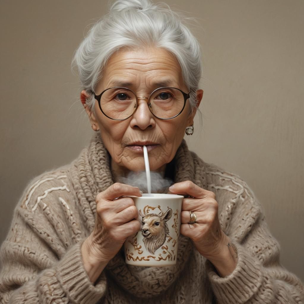 Wistful Woman with Tattoos, Photorealistic Portrait