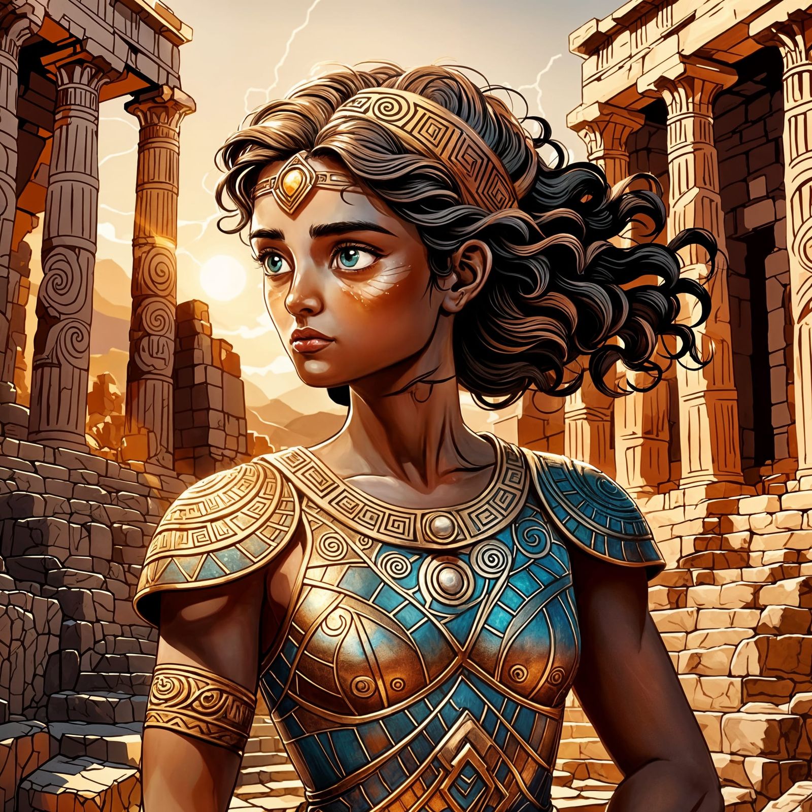 Greek Mythology Humanoid with Shimmering Skin