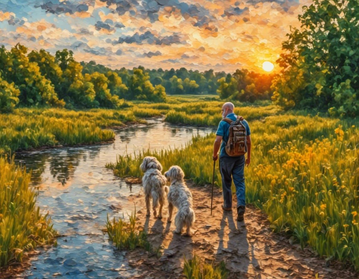 Sunrise walk along the Grand River