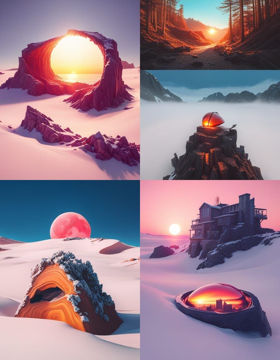 Surreal Structures in Digital Art Style