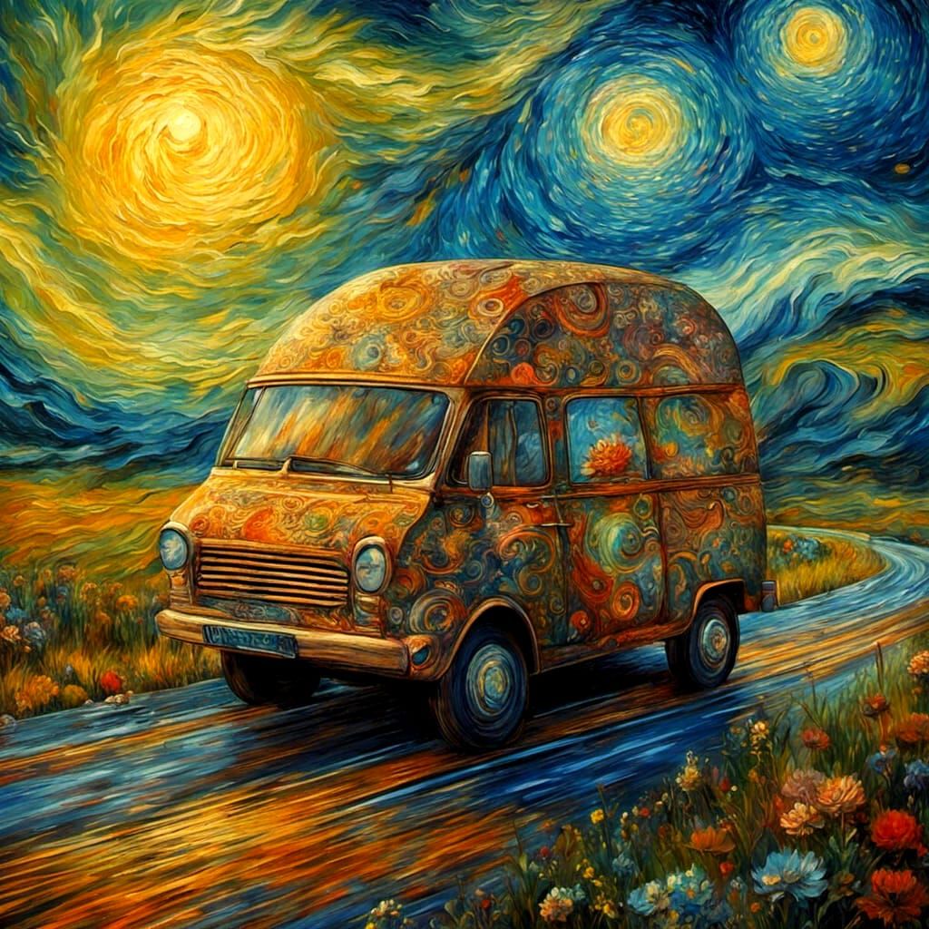 Fantasy Highway in Van Gogh Style
