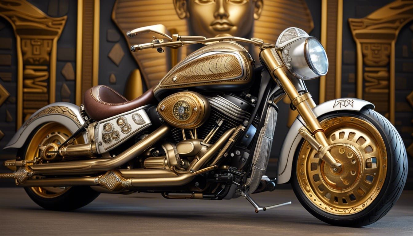 King Tut Rides a Custom Harley Davidson