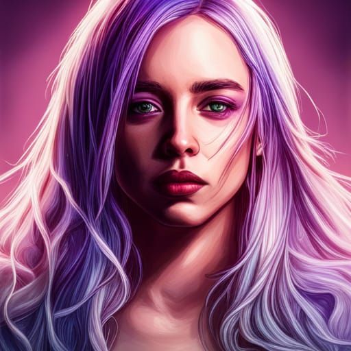 Billie Eilish as Starfire: Hyperrealistic DC Portrait