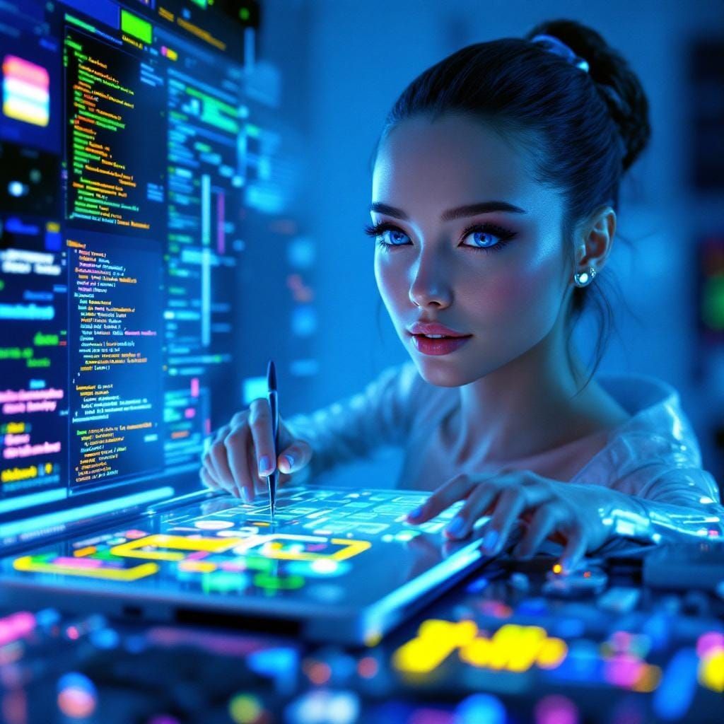 Futuristic Virtual Assistant Creates Digital Art