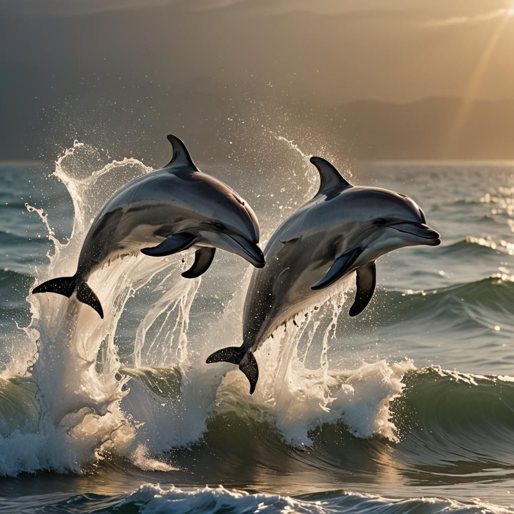 Dolphins Jumping: Wildlife Photography in Golden Light