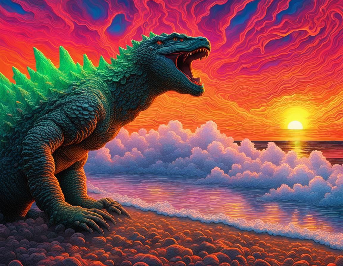 Anonymous Ray seeing Godzilla on the beach
