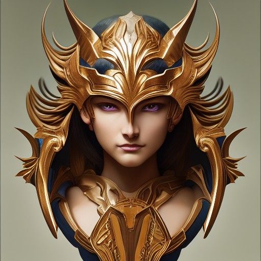 Saint Seiya Amphora Portrait in Art Nouveau Style