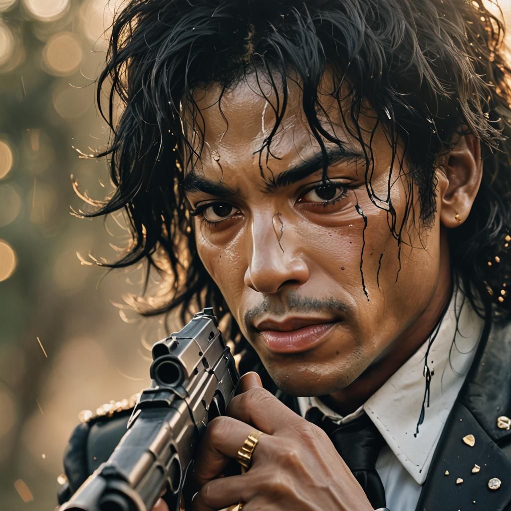 Sad Michael Jackson Conceptual Portrait in Natural Light