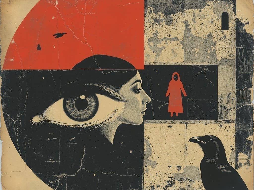 Psycho Noir Dreamscape in Triadic Colors