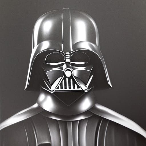 Hyperdetailed Charcoal Drawing of Darth Vader