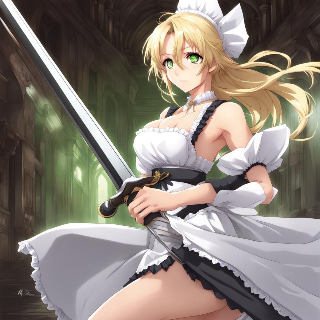 Anime Maid Warrior with Sword