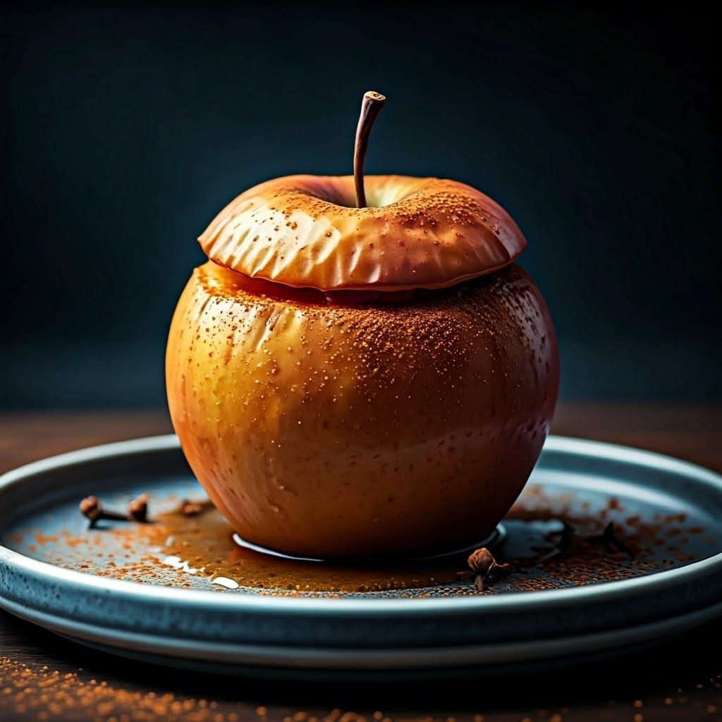 Baked Apple with Cinnamon: Matte Painting in Deep Color