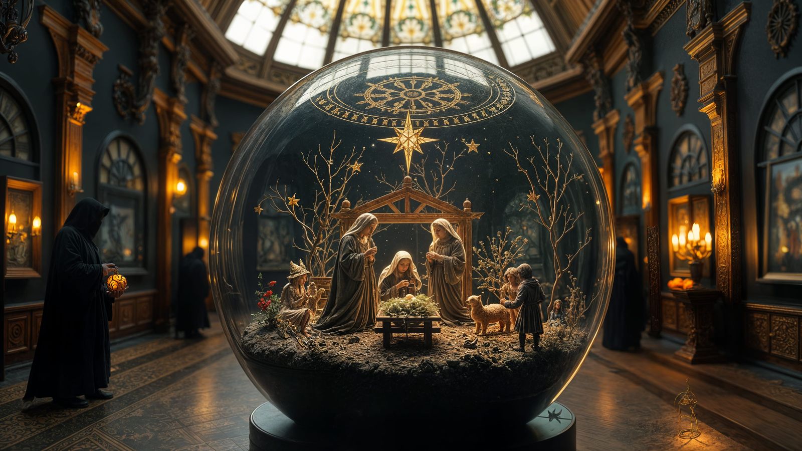 Dreamlike Coven Nativity Scene in Victorian Gallery