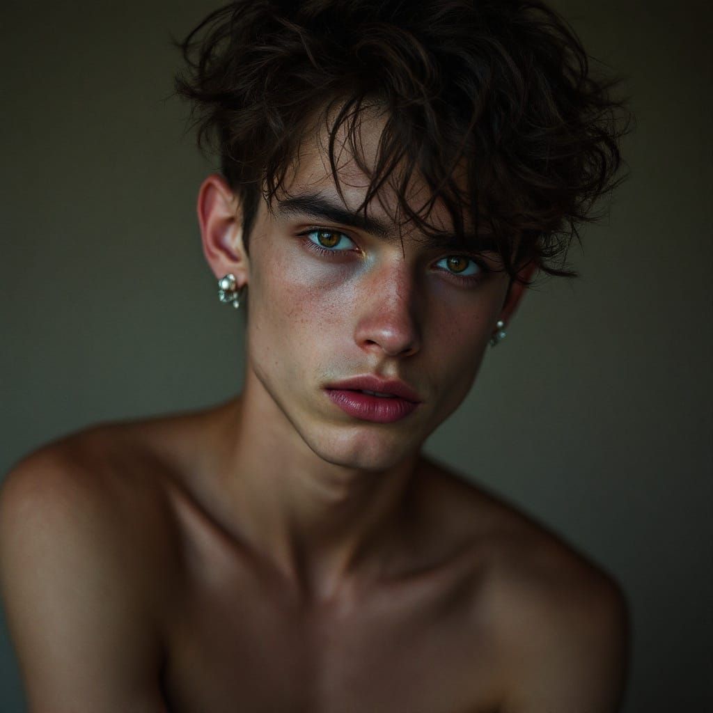 Young Man in Moody Reflection