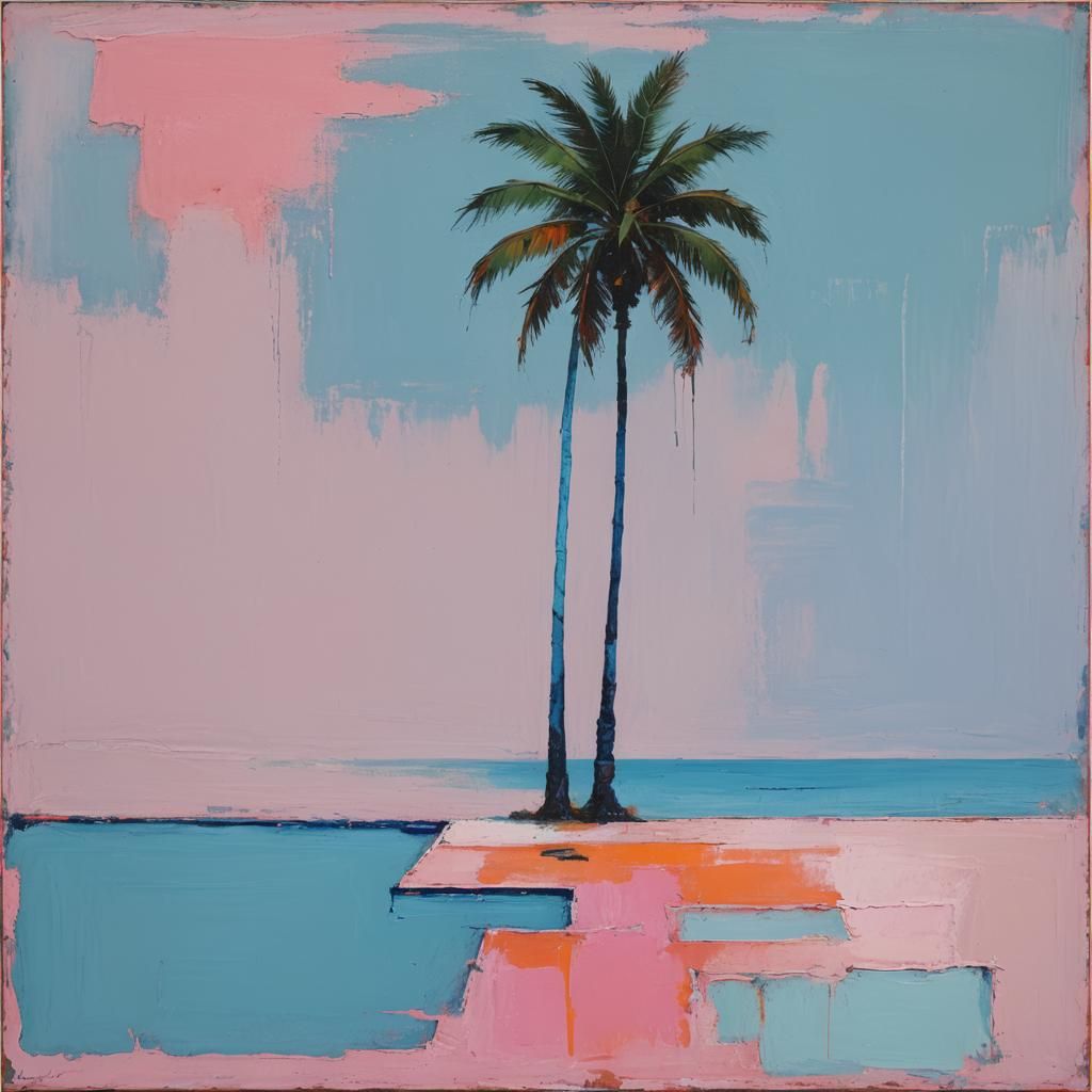 Modern Abstract Beach House in Rothko Style