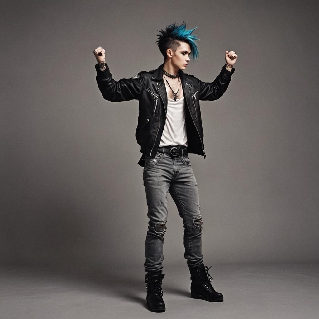 Aetherpunk Dancer in Retro-Futuristic Style