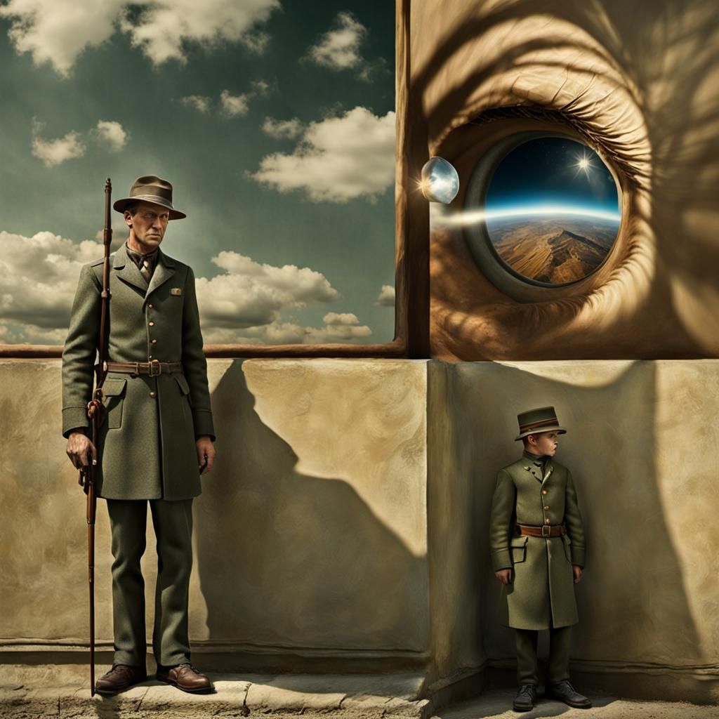 Atmospheric Conversation in Trompe L'oeil Style