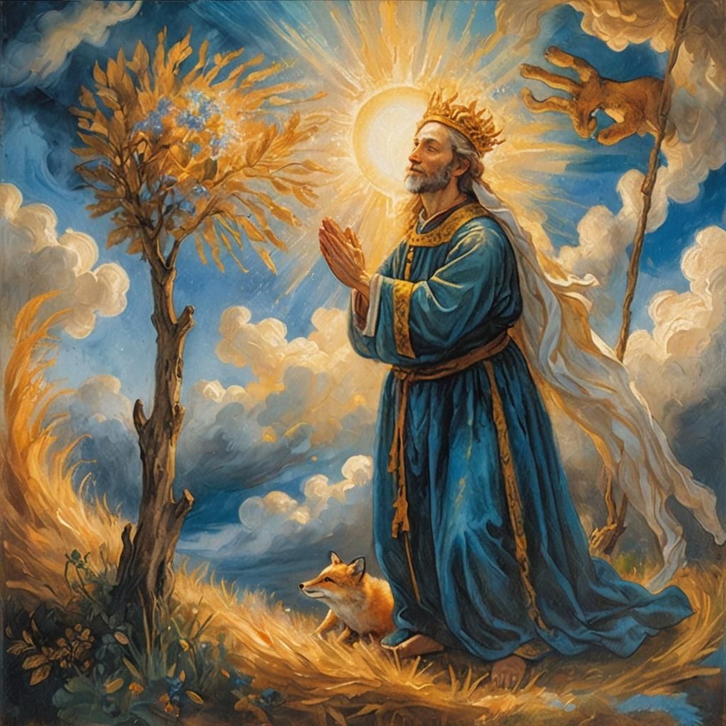 Divine Blessing in Soft Focus Spiritual Painting