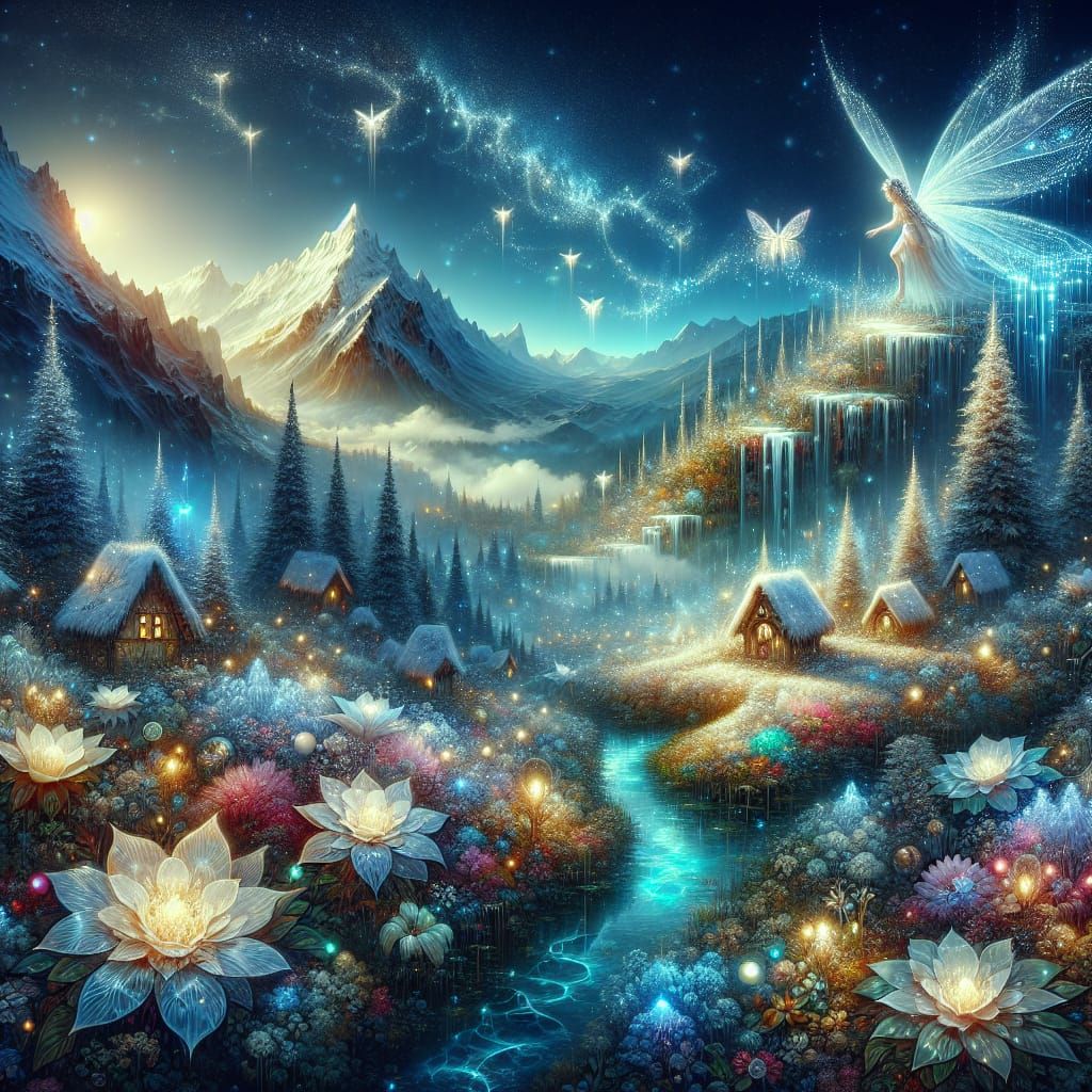 Enchanted Fairyland with Sleeping Fairy: Hyperdetailed Art