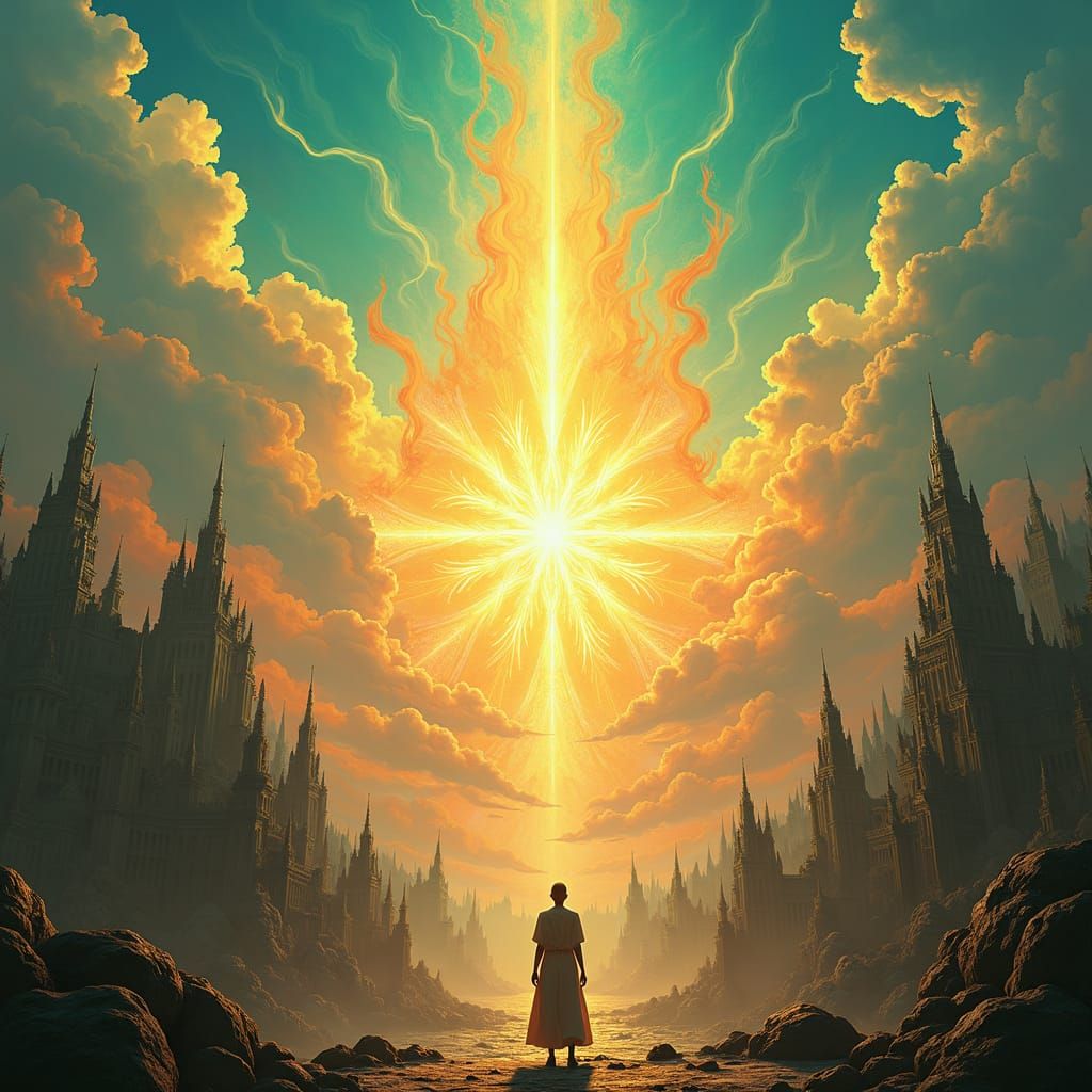 Radiant Being in Metropolis: Fantasy Concept Art