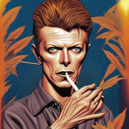 David Bowie smoking