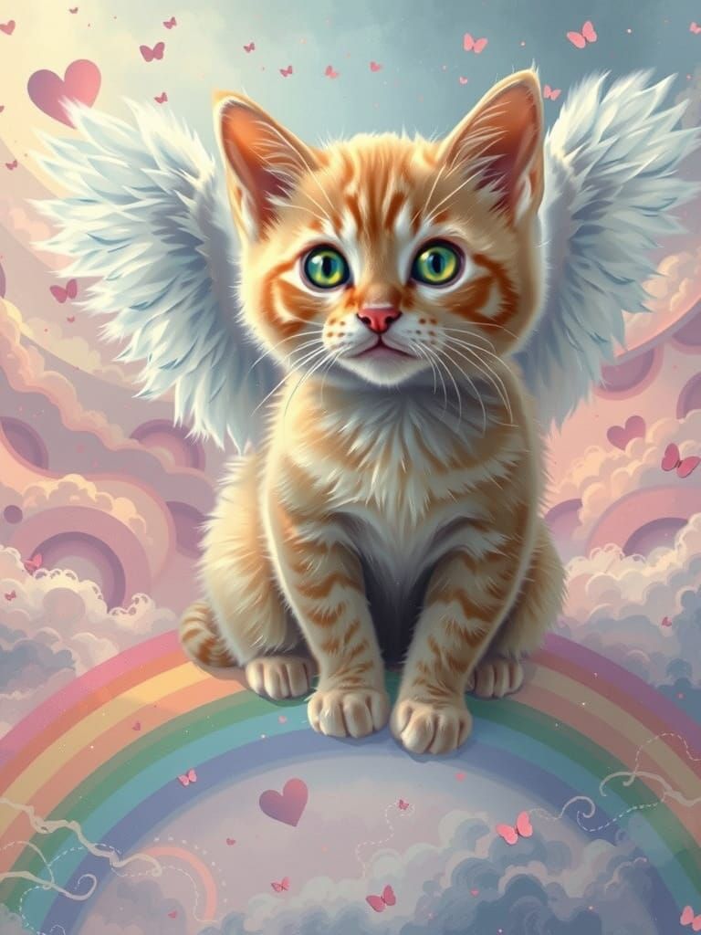 An adorable solid beige kitten sitting on a semi-transparent...