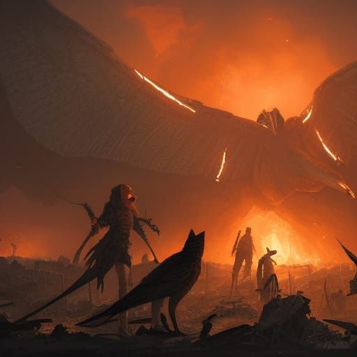 Fantasy Characters on Battlefield: Dark Fantasy Concept Art