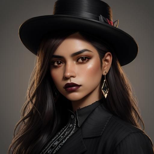 Enigmatic Portrait of a Hispanic Woman