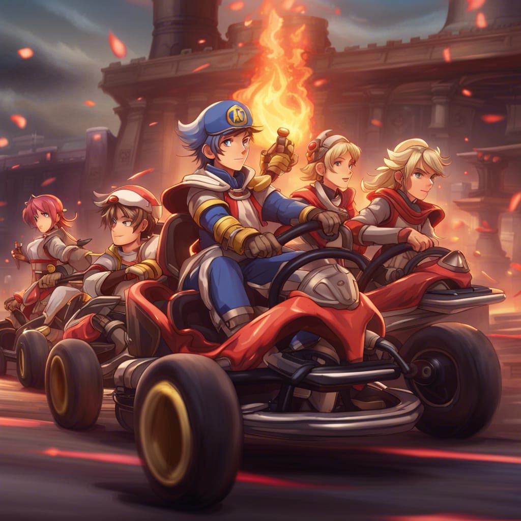 Fire Emblem Characters in Mario Kart Race
