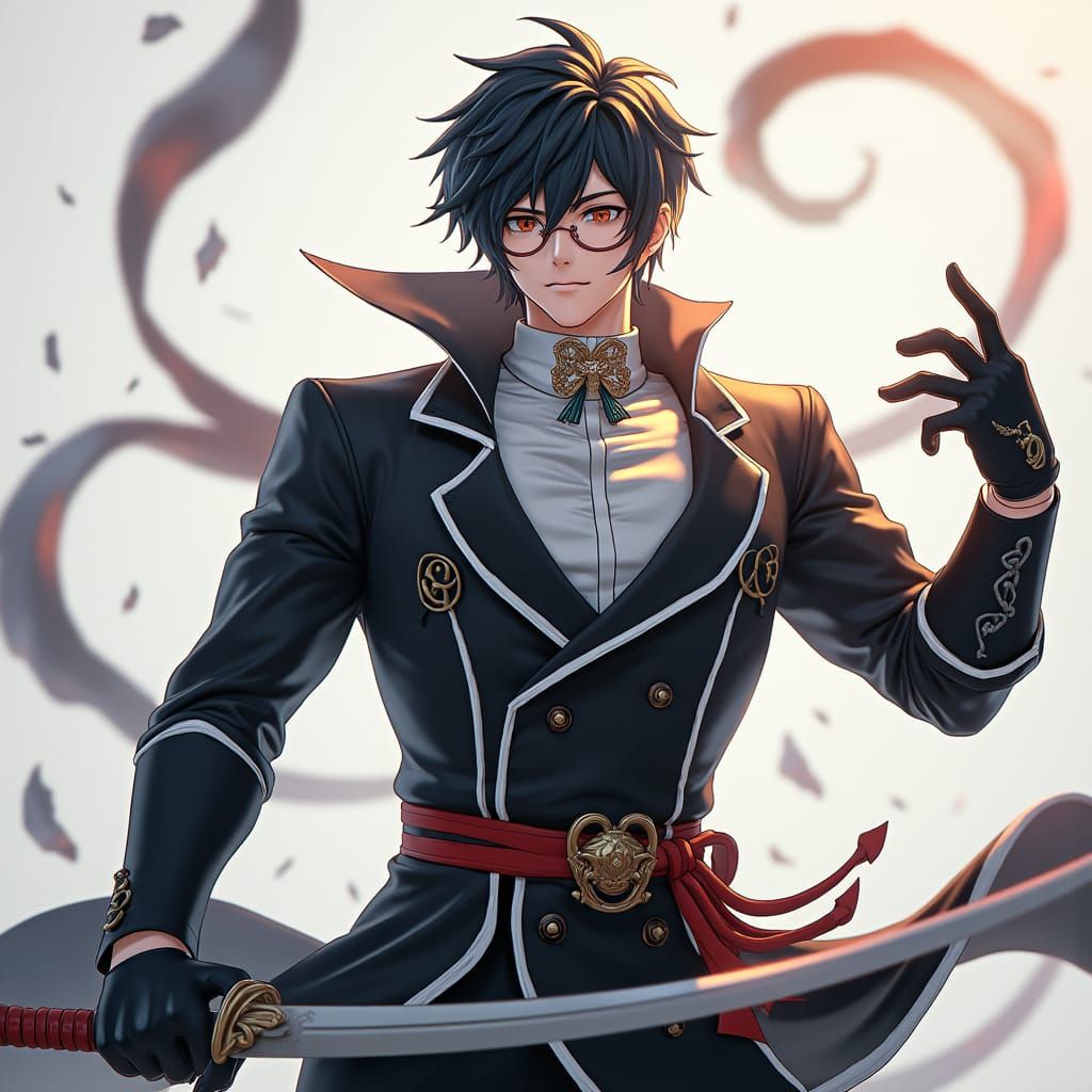 Heroic Anime Character in Striking 3D Rendering