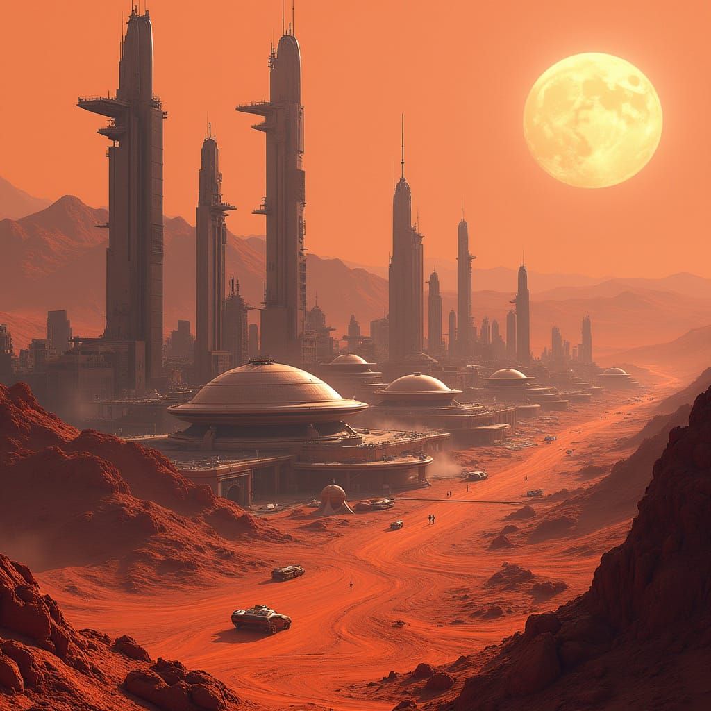 Retro-Futuristic Mars Metropolis