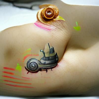 Robot Snail Tattoo Design Concept