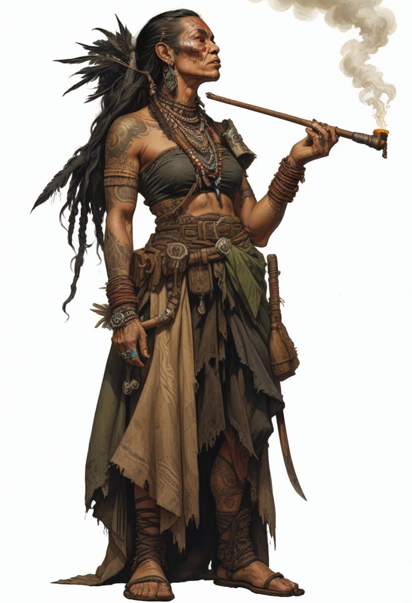 Regal Polynesian Chieftain in Post-Apocalyptic World