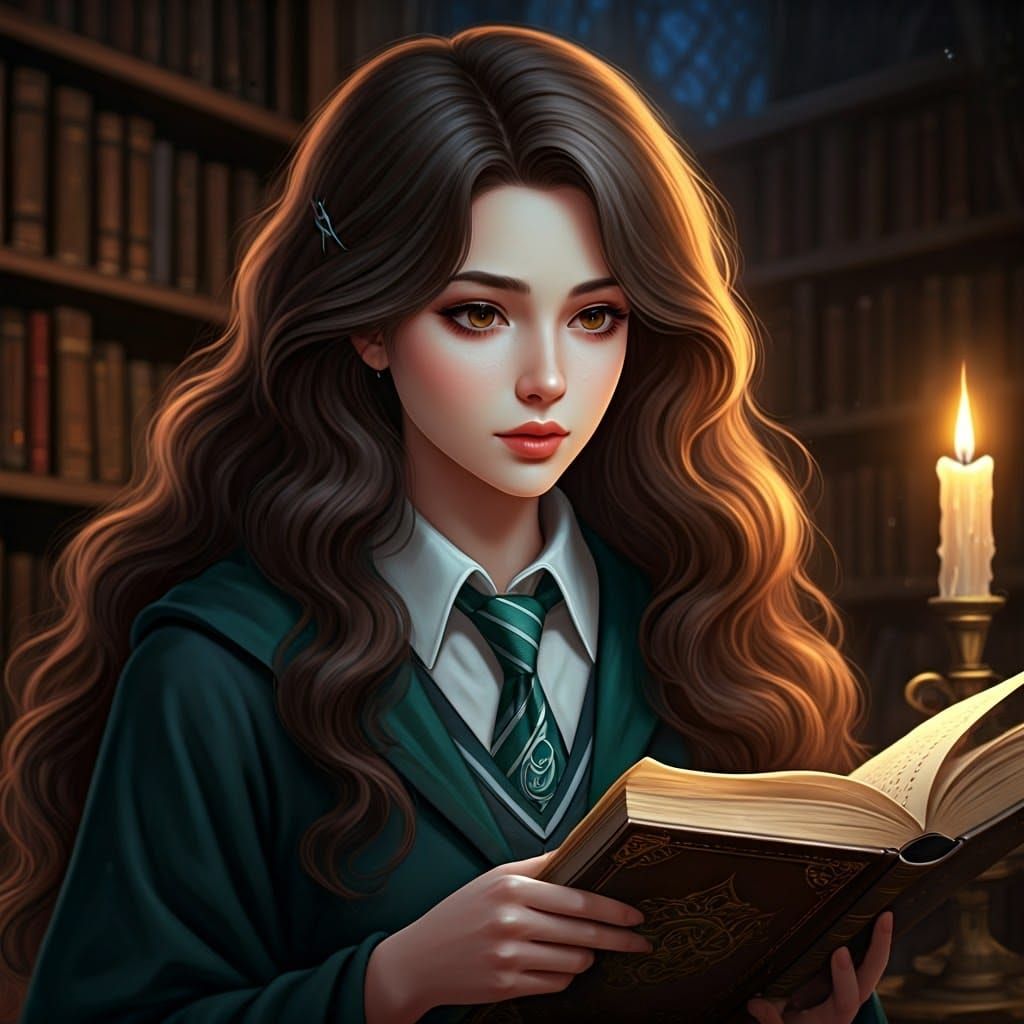Slytherin Reading (Hogwarts Library - Marauders Era/Timeline)