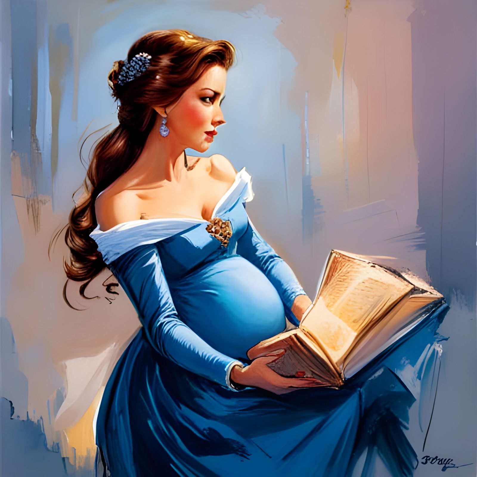 Pregnant Princess Belle Concept Art
