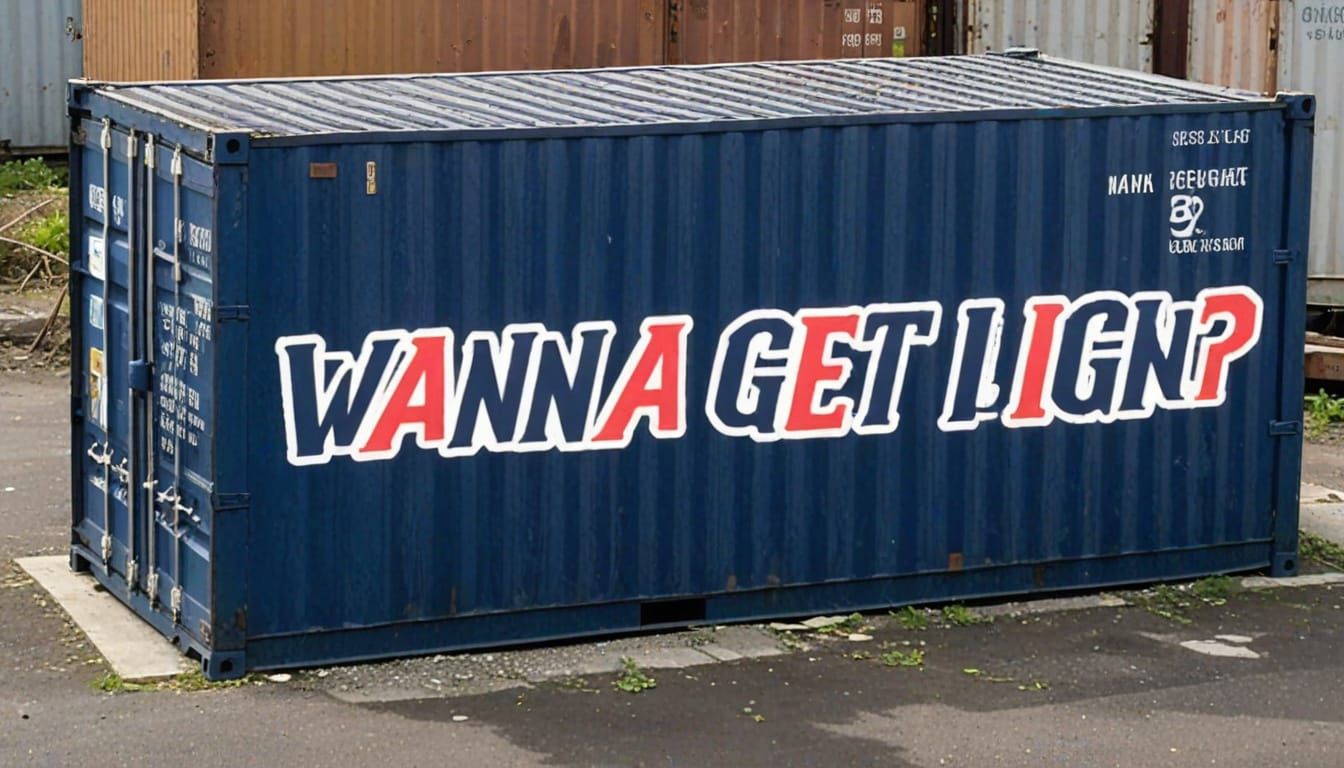 Sunlit Shipping Containers in Overgrown Yard