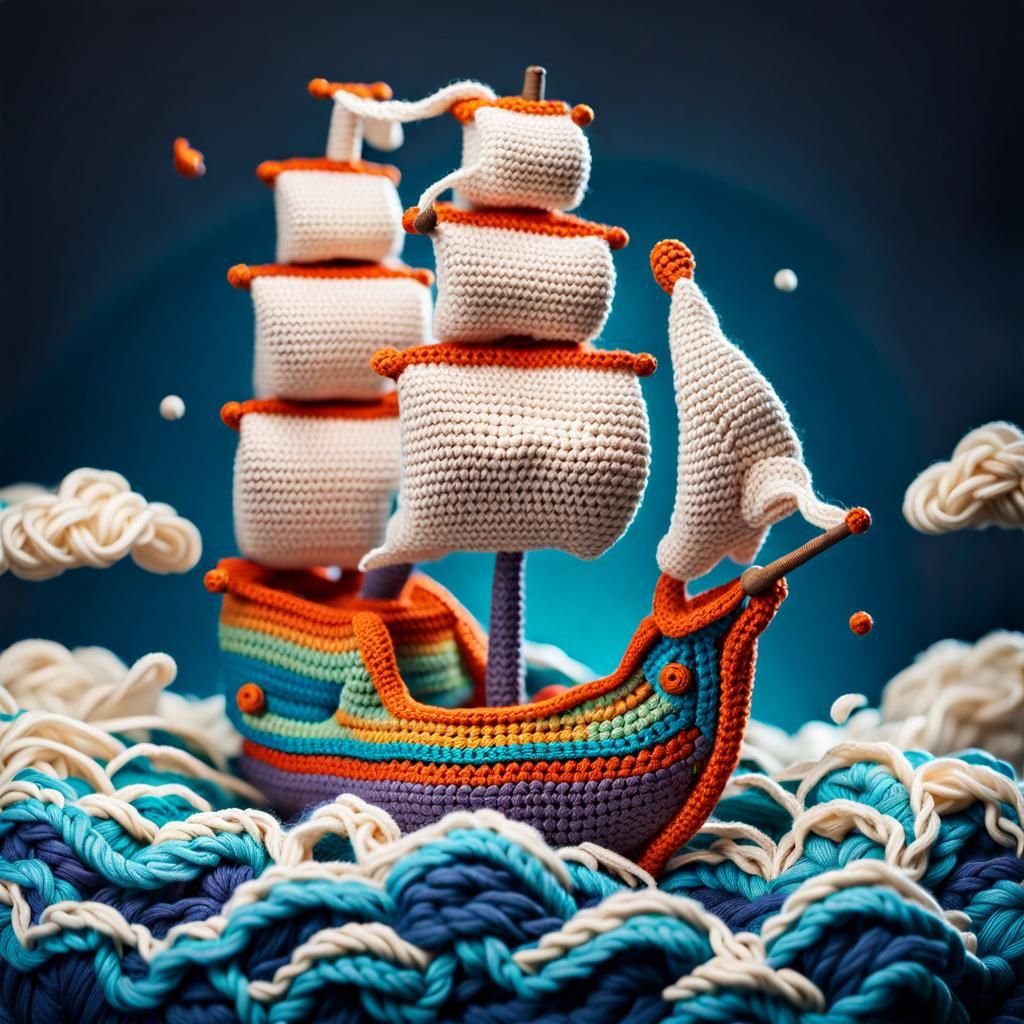Crocheted Ship.