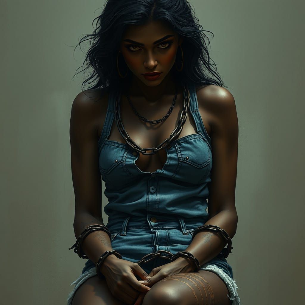 Melancholic Captive Dark Fantasy Beauty