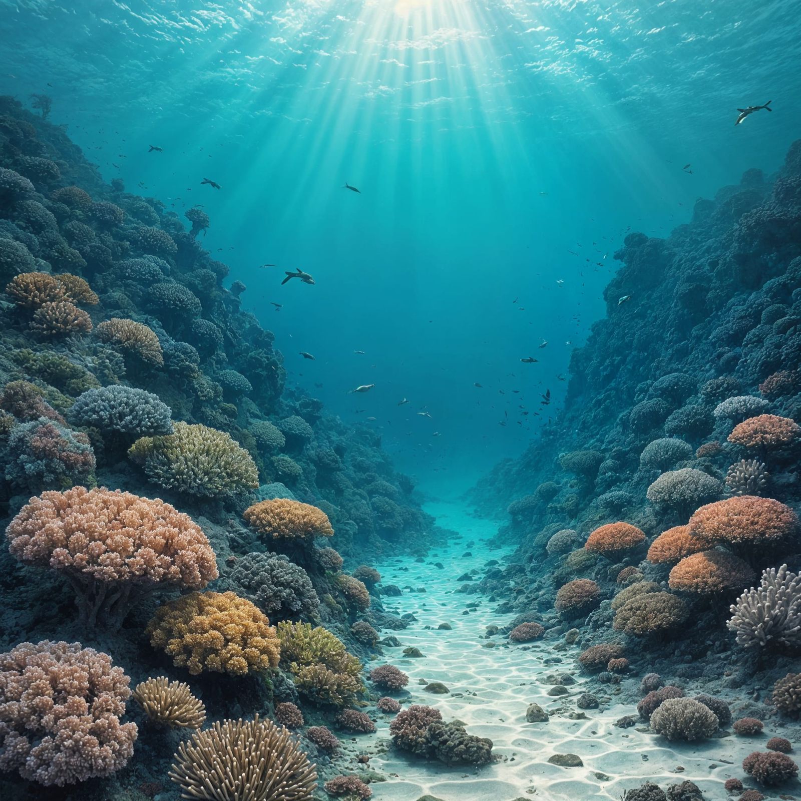 Polluted Coral Reef Illustration