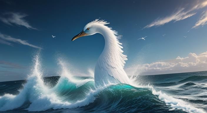 Majestic Water Bird Reborn: Photorealistic Masterpiece